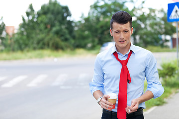 Image showing young business man having a break