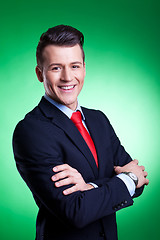 Image showing Portrait of a smiling business man 