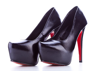 Image showing Black high heel women shoes