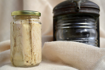 Image showing tuna glass jar and maritime motifs