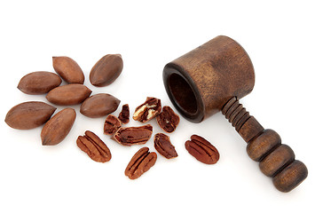 Image showing Pecan Nuts and Nutcracker