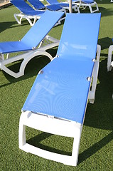 Image showing blue deckchair