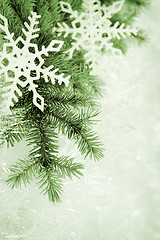 Image showing Green christmas background