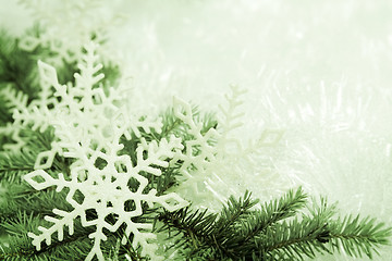 Image showing Green christmas background