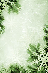 Image showing Green christmas background