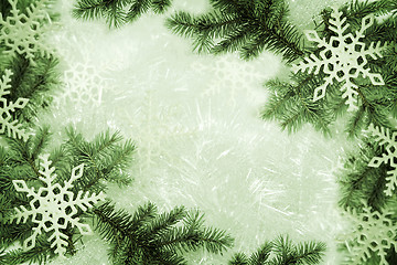 Image showing Green christmas background