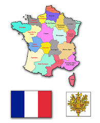 Image showing The map and the arms of France
