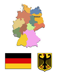 Image showing The map, flag and the arms of Germany