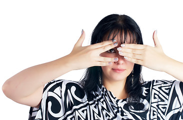 Image showing Woman covering eyes