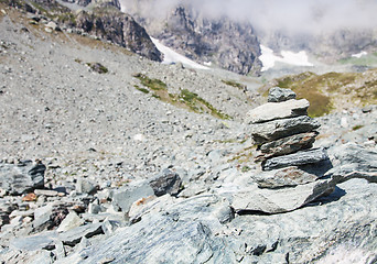 Image showing Path sign on Italian Alps