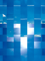 Image showing Blue abstract background with squares