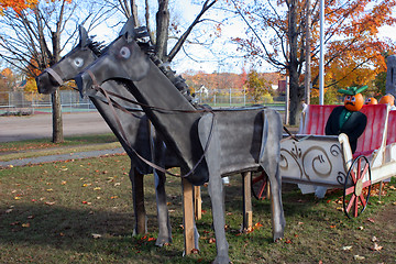 Image showing Pumpkin people carriage