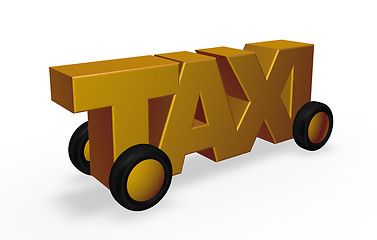 Image showing taxi tag on wheels