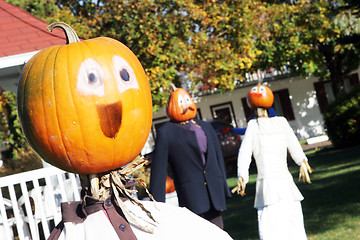 Image showing Pumpkin people wedding