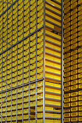 Image showing Yellow crates tower