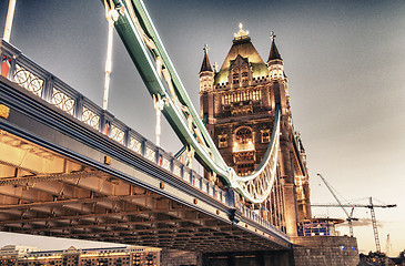 Image showing Power of Tower Bridge in Autumn