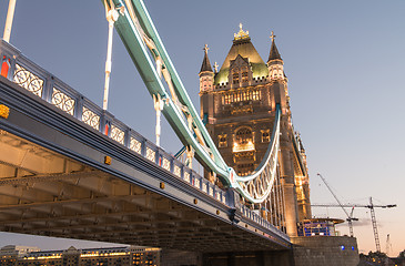 Image showing Power of Tower Bridge in Autumn