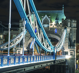 Image showing The Tower Bridge in London illuminated at night