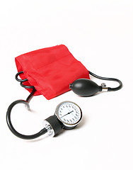 Image showing Blood pressure cuff and gauge