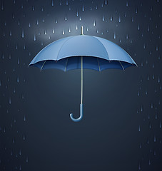 Image showing Umbrella with heavy fall rain