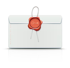 Image showing Envelope with red wax seal