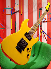 Image showing Yellow guitar