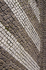 Image showing Path paved small stone architecture backdrop floor 