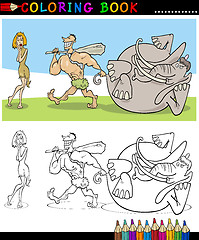 Image showing Cavemen Family Couple for coloring