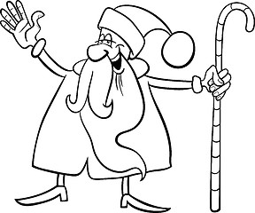 Image showing santa claus cartoon for coloring