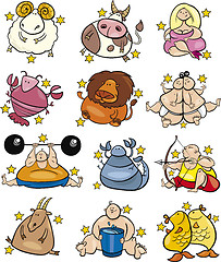 Image showing overweight cartoon zodiac signs