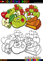 Image showing Apples and Pie for coloring