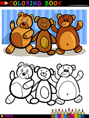 Image showing Teddy Bears cartoon for coloring