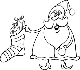 Image showing santa claus cartoon for coloring