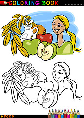 Image showing Healthy breakfast for coloring