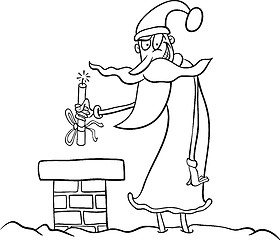 Image showing santa claus cartoon for coloring