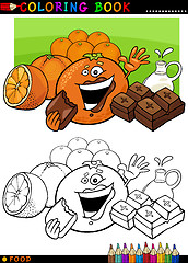 Image showing oranges and chocolate for coloring