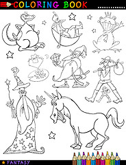 Image showing Fantasy Characters for coloring