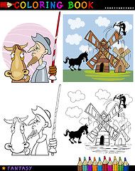 Image showing Don Quixote for coloring