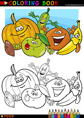 Image showing fruits and vegetables for coloring