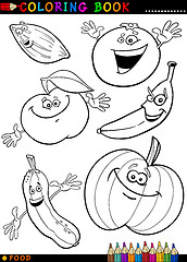 Image showing fruits and vegetables for coloring