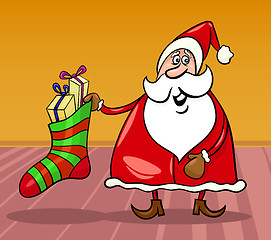 Image showing santa claus cartoon christmas illustration