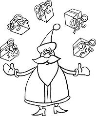 Image showing santa claus cartoon for coloring