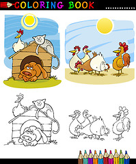Image showing Farm and Companion Animals for Coloring
