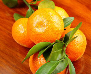 Image showing mandarin on wooden background