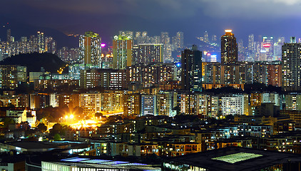 Image showing downtown in Hong Kong at night