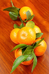 Image showing mandarin on wooden background