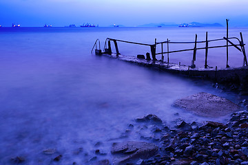 Image showing pier with sunset