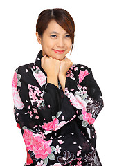 Image showing young woman wearing Japanese kimono