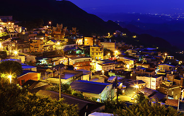 Image showing jiu fen village at night, in Taiwan