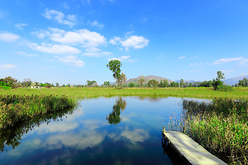 Image showing wet land with pier